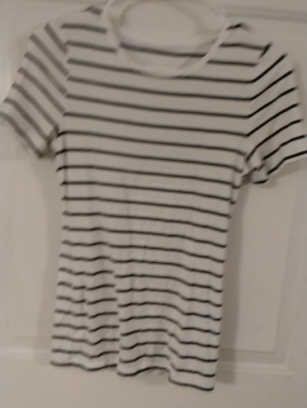 a new day White and Black Striped Short Sleeve Tee